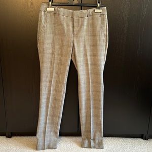 Ladies Banana Republic Ryan Glen Black/White Glen Plaid Trouser Size 2P